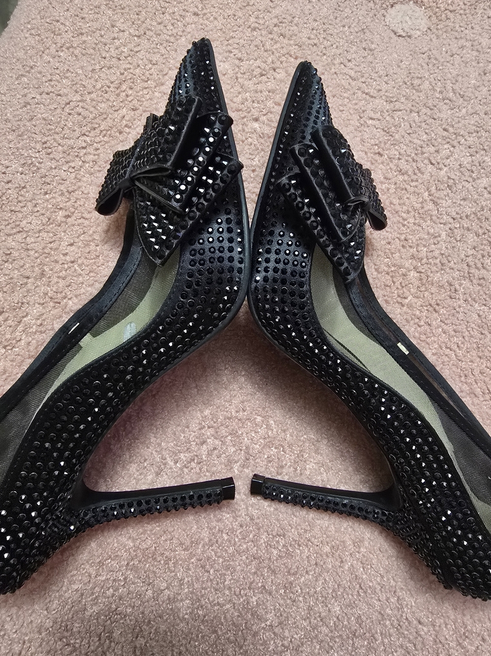 Jessica Simpson Sequin Bow Heel Pumps Sz 9 - Picture 6 of 9